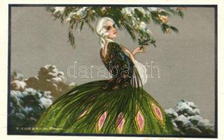 Italian art postcard with silver decoration, Degami 3027. s: T. Corbella