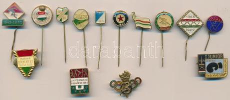 14db vegyes magyar szocialista sportjelvény, zománcozottak is T:vegyes