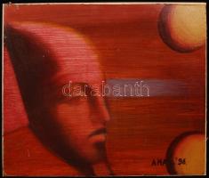 Varga Amár László (1955-): Szfinx. Olaj, farost, jelzett, 43×52 cm