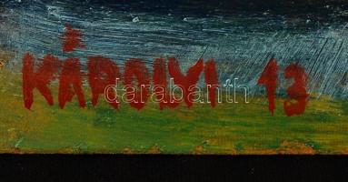 Károlyi Ernő (1923-): Ellentétek harca. Olaj, farost, jelzett, 50×60 cm