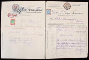 1909-12 2 db fejléces, temesvári számla