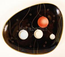 Weimar tálka készlet, matricás egyiken lepattanás, jelzett, 12×9 cm (6×), 18×25 cm