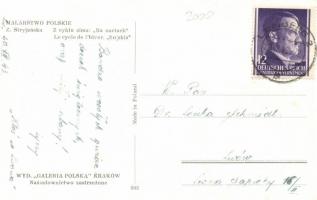 'Z cyklu zima: Na nartach' Polish Christmas greeing, skiing s: Z. Stryjenska