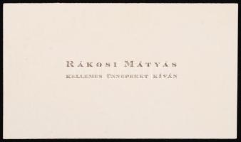 cca 1950 Rákosi Mátyás üdvözlőkártyája.