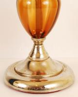 Üvegbetétes gyertyatartó, fém , jó állapotban, m:33,5 cm