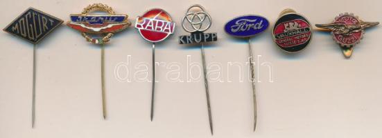 7db vegyes magyar és külföldi autós, motoros kitűző és jelvény, főleg zománcozottak T:vegyes