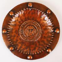 "1000 éves Albaregia Székesfehérvár" fém fali dísztál, d: 20 cm