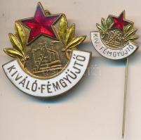 ~1960-1970. "Kiváló Fémgyűjtő" zománcozott fém jelvény és miniatűr T:2