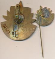 ~1960-1970. "Kiváló Fémgyűjtő" zománcozott fém jelvény és miniatűr T:2