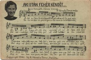 Aki után fehér kendőt... Czere Horváth János, H. Várady Ilona / Hungarian music sheet