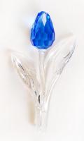 Swarovski kék kristályvirág, hibátlan, eredeti dobozában, h: 9 cm