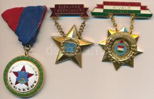 ~1980. "Élelmiszer Ipar Kiváló Dolgozója" kitüntetés + "Élenjáró bedolgozó" kitüntetés + "Veszprém megyéért" zománcozott kitüntetés mellszalaggal T:2