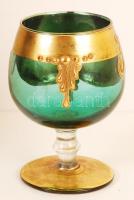 Üveg tétel, benne: 2 db váza, olajkiöntő, pohár, összesen 4 db