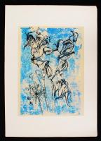 Tassy Klára (1922-2001): Virágok. Monotípia, papír, jelzett, 41×30 cm