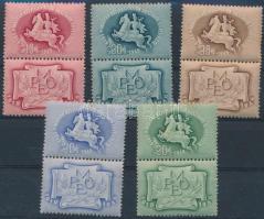 1949 Magyar Bélyeggyűjtők Egyesülete 5 klf levélzáró pár