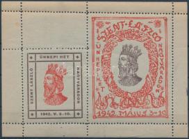 1942 Szent László ünnepi hét Nagyváradon emlék kisív zöldesszürke papíron