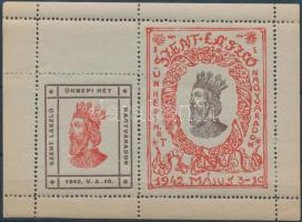 1942 Szent László ünnepi hét Nagyváradon emlék kisív zöldesszürke papíron