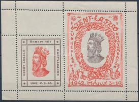 1942 Szent László ünnepi hét Nagyváradon emlék kisív fehér papíron