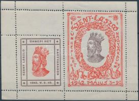 1942 Szent László ünnepi hét Nagyváradon emlék kisív fehér papíron