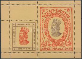 1942 Szent László ünnepi hét Nagyváradon emlék kisív sárga papíron