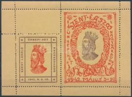 1942 Szent László ünnepi hét Nagyváradon emlék kisív sárga papíron