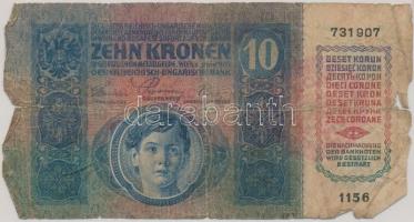 1915. 10K piros "MAGYARORSZÁG" körbélyegzéssel T:III-,IV
Adamo K11B