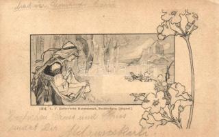 Art postcard, 1304. L.V. Enders'sche Kunstanstalt Neutitschein, floral (EK)