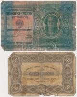 1912. 100K piros "MAGYARORSZÁG" körbélyegzéssel + 1920. 50K "Orell Füssli Zürich"...