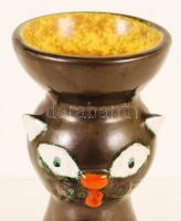 Cica alakú kerámia gyertyatartó, hibátlan, jelzés nélkül, m: 24 cm