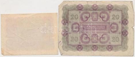 Ausztria 1922. 1K + 20K T:III
Austria 1922. 1 Krone + 20 Kronen C:F
Krause 73,76