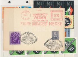 23 db (8 klf) propaganda levélzáró + 1 Nemzetközi vásár levelezőlap