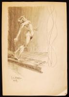 Jelzés nélkül: Six steps. Grafit, papír, 21x30 cm