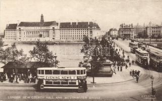 London, New County Hall, Westminster Bridge, trams (EK)