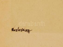 Ruzicskay György (1896-1993): Arcok. Algrafia, papír, jelzett az algrafián, 24×18 cm