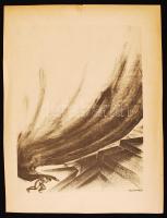Ruzicskay György (1896-1993): Terhek alatt. Algrafia, papír, jelzett az algrafián, 24×18 cm