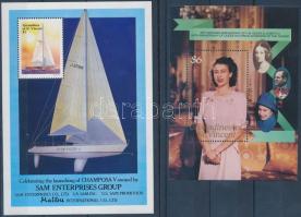 1987-1988 II. Erzsébet királynő, jacht, felfedezők 3 klf blokk (3 stecklap), 1987-1988 Queen Elizabeth II., jacht, explorers 3 diff. blocks