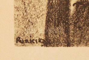 Ruzicskay György (1896-1993): Sorok. Algrafia, papír, jelzett az algrafián, 24×18 cm