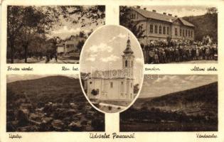 1950 Pereces, Fő utca, Állami iskola, Új- és Vándortelep (EB)