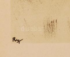 Ruzicskay György (1896-1993): Álomra szenderülve. Algrafia, papír, jelzett az algrafián, 24×18 cm