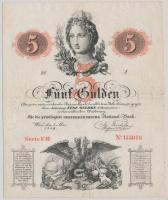 1859. 5G vízjeles papíron T:III (szép papír) Austrian Empire 1859. 5 Gulden with watermark C:F (fine paper) Kodnar 95a, Adamo G91