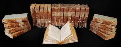 Friedrich Schiller: Sämmtliche Werke. 1.-26. kötetből 22 kötet. Wien, 1817-1823 Anton Dolf. Korabeli fél-pergamen kötésben, első szennylapokról egy kis rész általában levágva / 22 vols, out of 26. In half-pergamin binding, in good condition