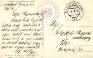 1916 Verschiedene Transportmittel; Originalphoto F. J. Marik / K.u.K. military, humour