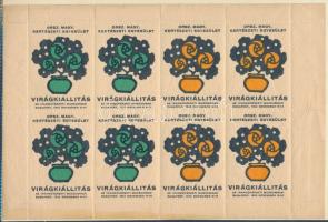 1912 Virágkiállítás Budapest levélzáró kisív , zöld-narancssárga