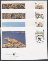 WWF Gyíkok sor + ugyanaz a sor 4 FDC-n WWF Lizards set + the set on FDC