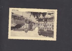 Nagykanizsa, Fő tér, Singer üzlet, Grünfeld üzlet, autóbusz, autó