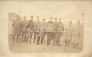 1916 Sopronnyék, Neckenmarkt; hadifogolytábor, katonatisztek / WWI military prison camp, soldiers group photo (b)