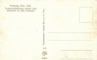 Truppenbeförderung mittels Last-Automobil an dem Gardasee / K.u.K. military, WWI