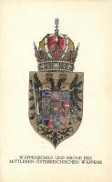 Wappenschild und Krone des mittleren Österreichischen Wappens; Offizielle Karte für Rotes Kreuz Nr. 286 / Austria, coat of arms