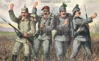 Vállvetve győzni fogunk! / Central powers, WWI propaganda s: Hartmann