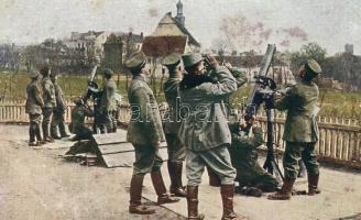 Der europäische Krieg, Nr. 12. Beschiessung eines Fliegers durch Maschinengewehre / WWI artillery, K.u.K. military